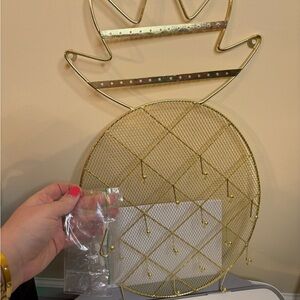 Gold Pineapple Wall Jewelry Rack